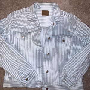 American Eagle pin stripe jean jacket